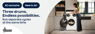 AO exclusive New to AO Three drums. Endless possibilities. Run separate cycles at the same time