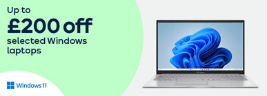 Up to £200 off selected Windows laptops