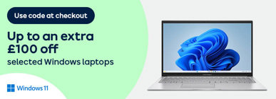 Use code at checkout Up to an extra £100 off selected Windows laptops