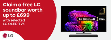 Claim a free LG soundbar worth up to £699 with selected LG OLED TVs