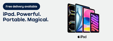 Free delivery available  iPad. Powerful. Portable. Magical
