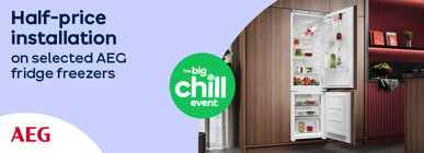 Half price installation on selected AEG fridge freezers