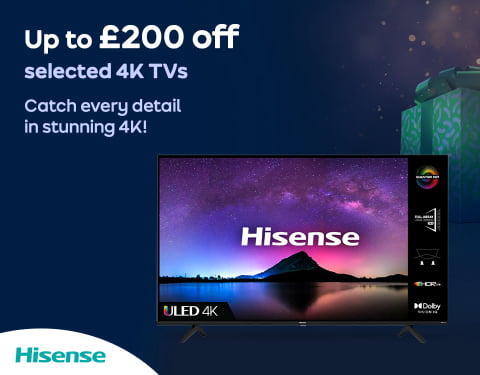  Up to £200 off selected 4K TVs. Catch every detail in stunning 4K!
