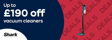 Shark. Up to £190 off vacuum cleaners.
