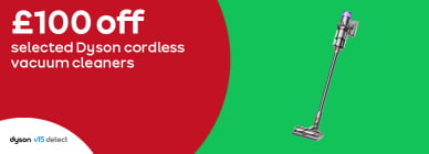 £100 off selected Dyson cordless vacuum cleaners