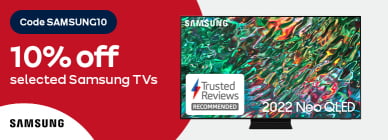 10% off Selected Samsung TVs Code SAMSUNG10