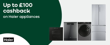 Up to £100 cashback on Haier appliances