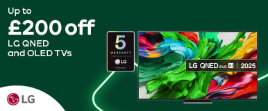 Up to £200 off LG QNED and OLED TVs