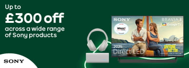 Up to £300 off across a wide range of Sony products