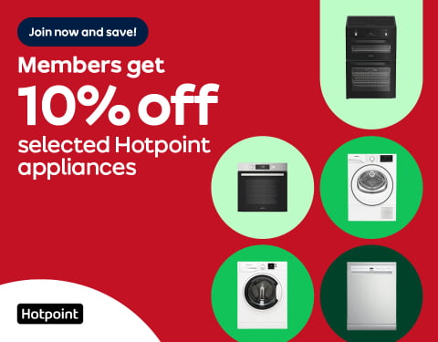 Join now and save Members get 10% off selected Hotpoint appliances