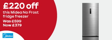 £220 off this Midea No Frost F fridge freezer Was £599 Now £379