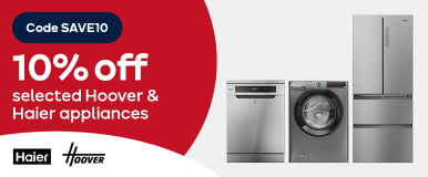 Code SAVE10 10% off selected Hoover &amp; Haier appliances