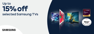 Up to 15% off selected Samsung TVs