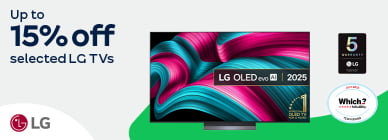 Up to 15% off selected LG TVs