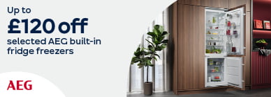Up to £120 off selected AEG built-in fridge freezers