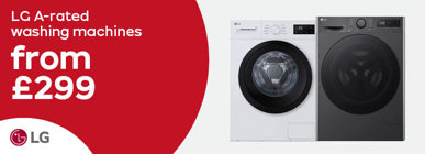 LG A-rated washing machines from £299