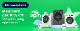 Join now and save Members get 10% off 100s of laundry appliances