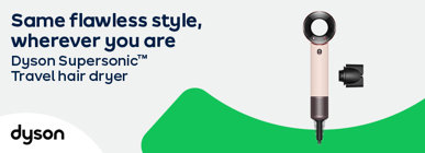 Same flawless style, wherever you are Dyson Supersonic Travel hair dryer