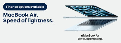 Finance options available MacBook Air Speed of lightness.