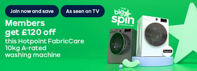 Members get £120 off this Hotpoint FabricCare 10kg A-rated washing machine
