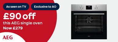 As seen on TV Exclusive to AO £90 off this AEG single oven Now £279